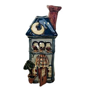 Blue Sky Moonlight Lovers Restaurant Ceramic House Tea Light Candle Holder